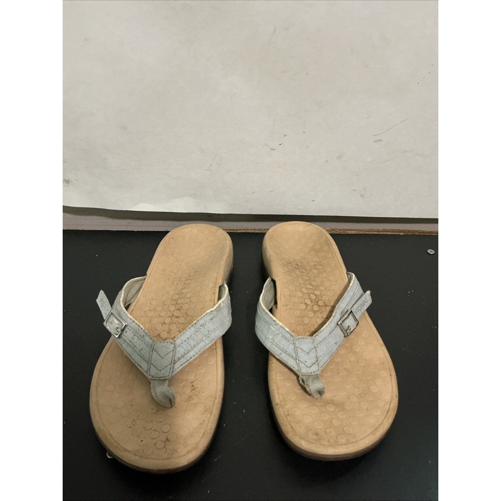 Vionic Patty Blue Mauve Flip Flop Sandals Womens Sz 6 Orthotic Thong Sandals